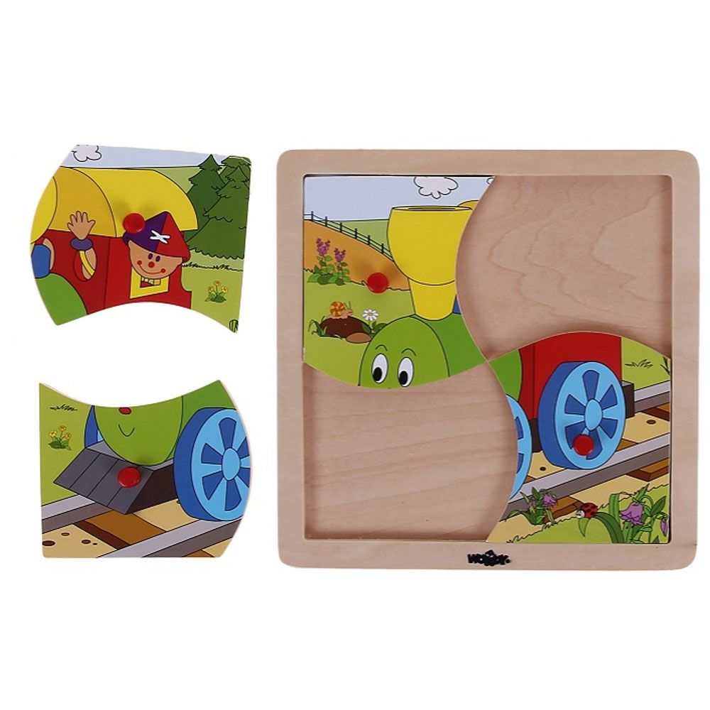 Дървен пъзел с рамка, Веселото влакче