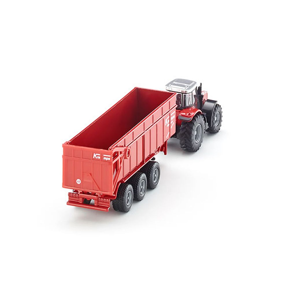 Трактор Massey Ferguson с триосно ремарке, самосвал