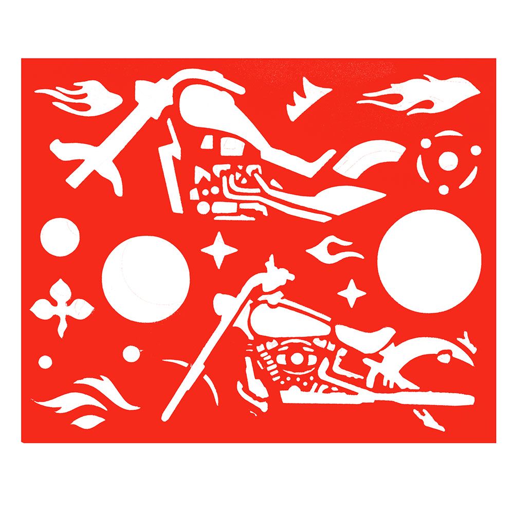 Книжка за рисуване със стикери и шаблони, Мотори