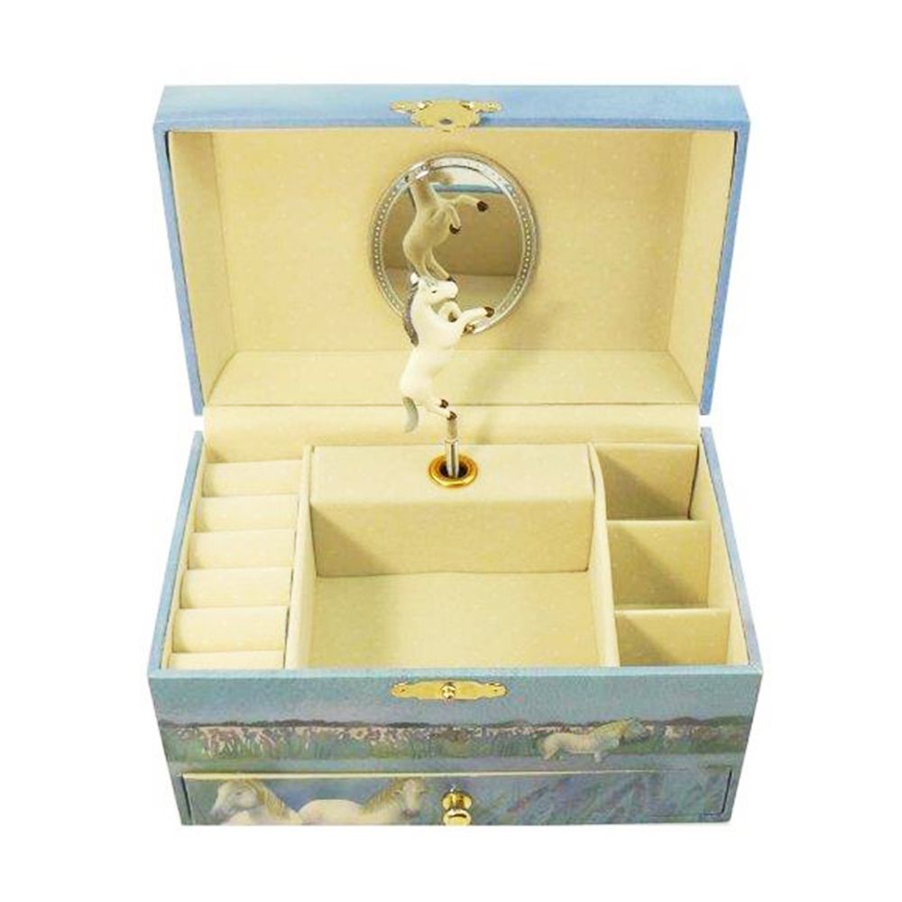 Голяма музикална кутия с чекмедже, Бели коне