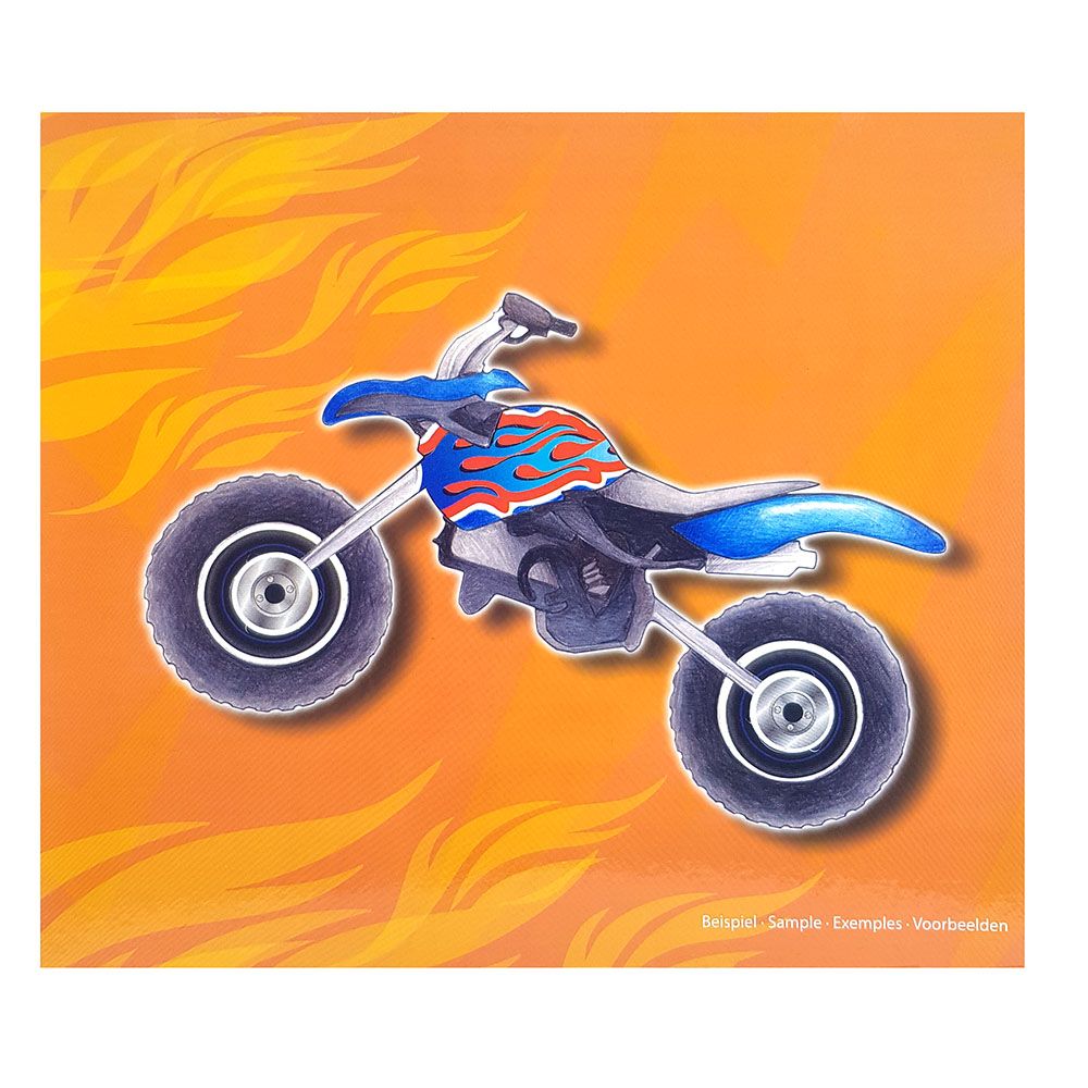 Книжка за рисуване със стикери и шаблони, Мотори