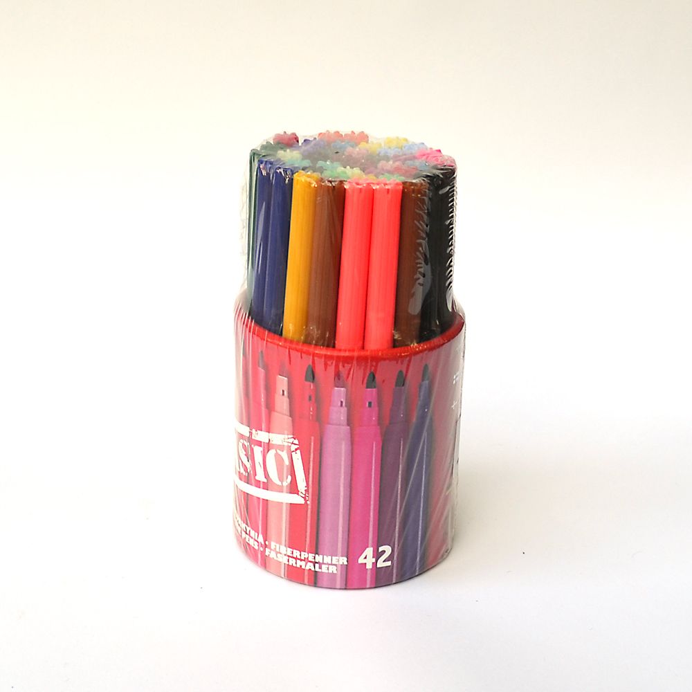 Флумастери Basic с моливник, 42 броя