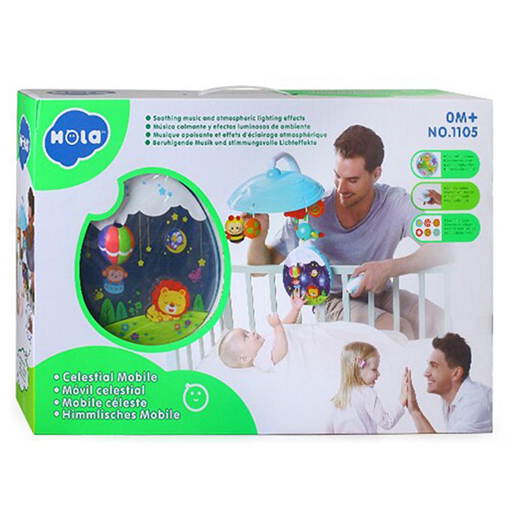 Бебешка музикална въртележка - проектор и нощна лампа, с музика и светлина