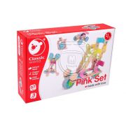 Дървен конструктор в бонбонени цветове