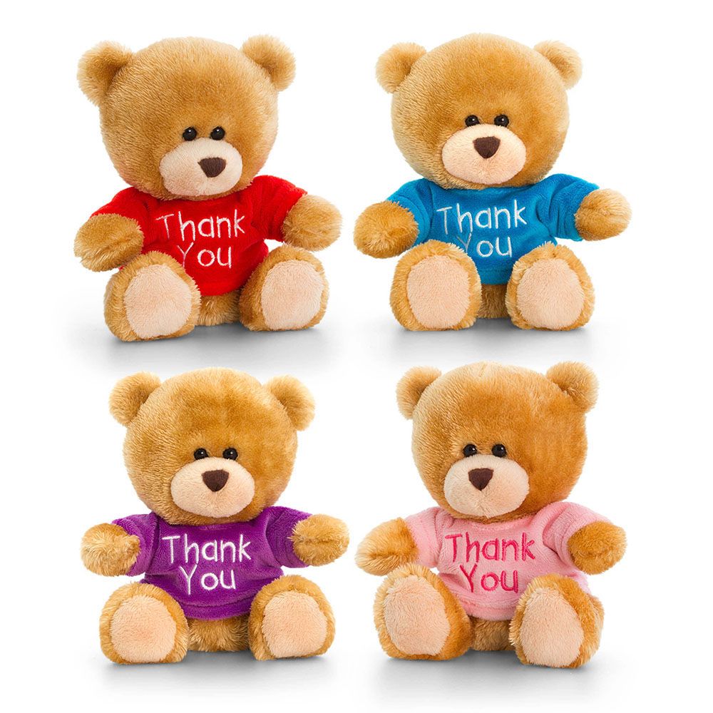 Плюшено мече с розова тениска Thank you