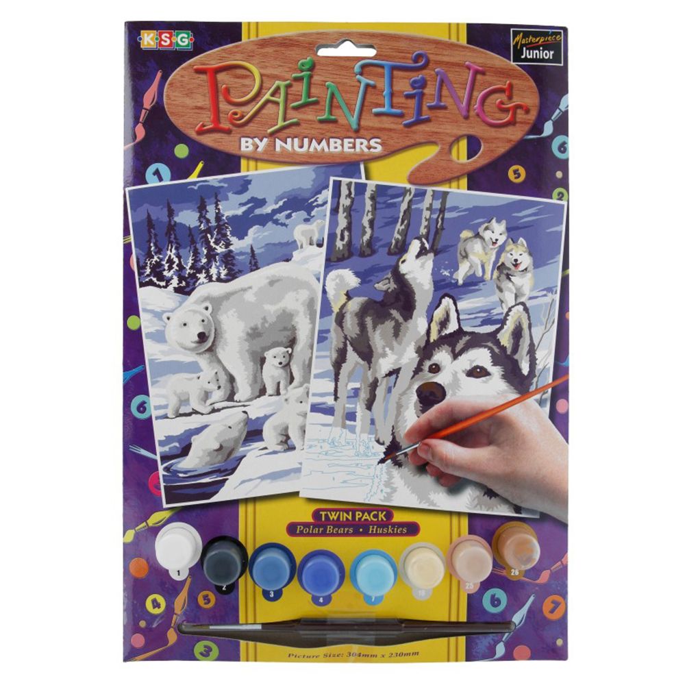 KSG crafts, Рисуване по номера, две картини, Полярни мечки и Хъскита