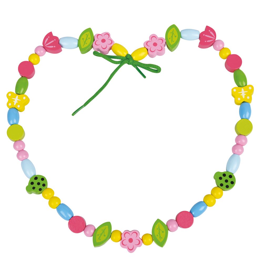 Комплект дървени мъниста за нанизване, 200 броя