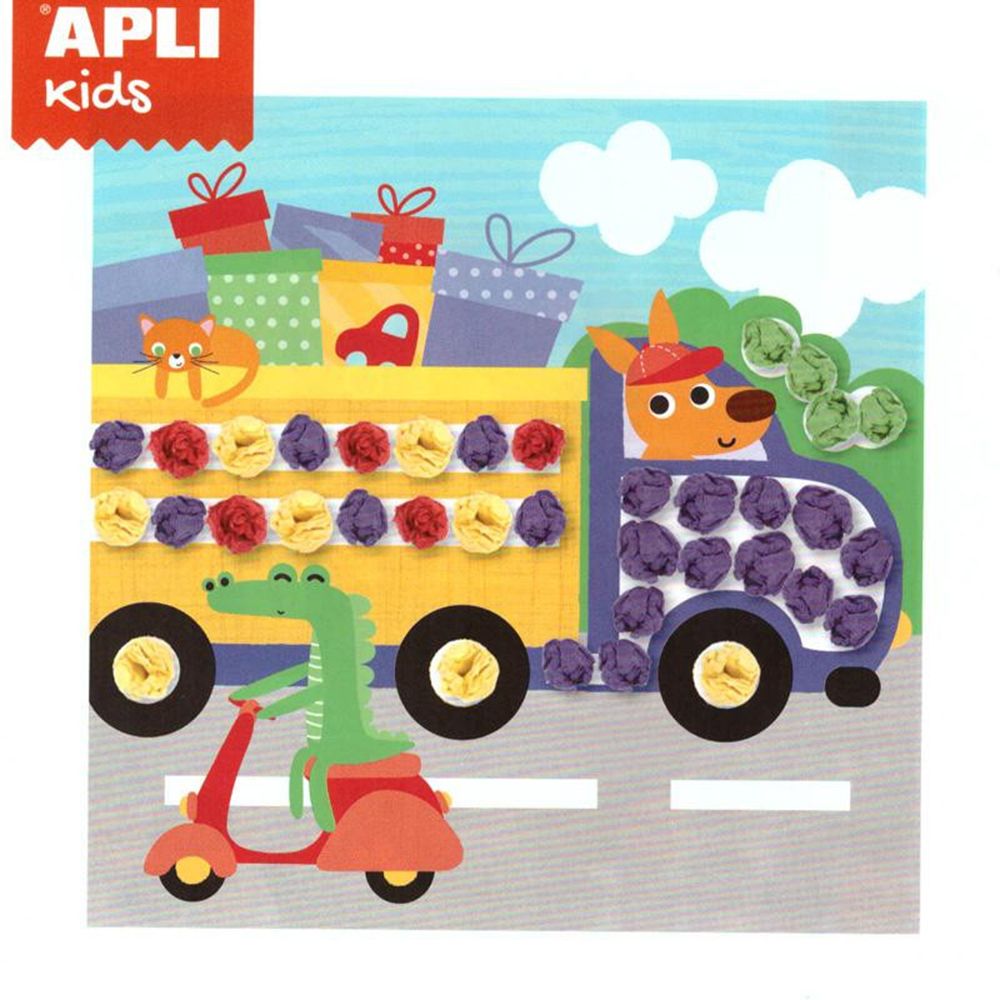 Комплект за апликации с цветна хартия тишу, Превозни средства