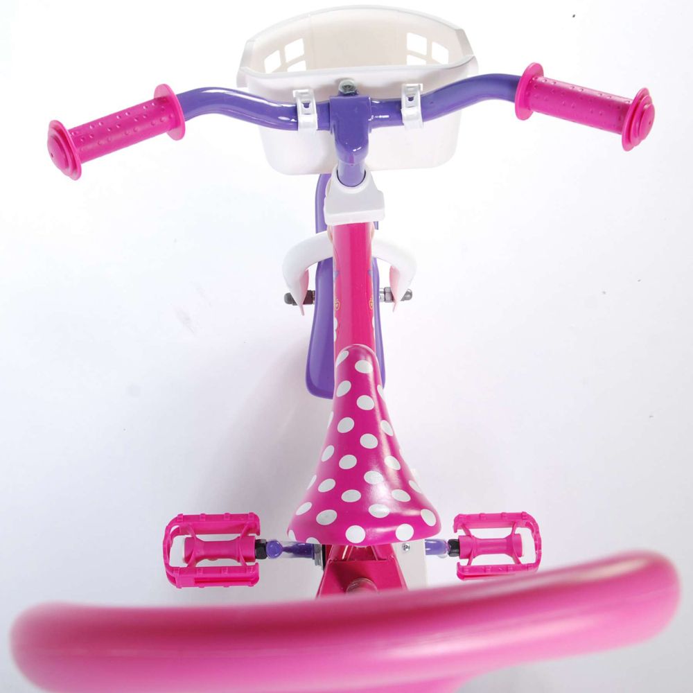 Метален детски велосипед с помощни колела и родителски контрол, Дисни, Мини Маус, 10 инча