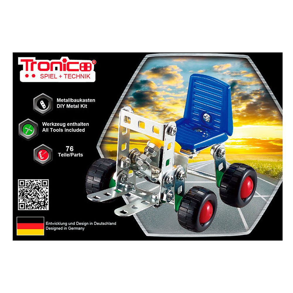 Silver Serie, Метален конструктор, Мотокар, 76 части, Tronico