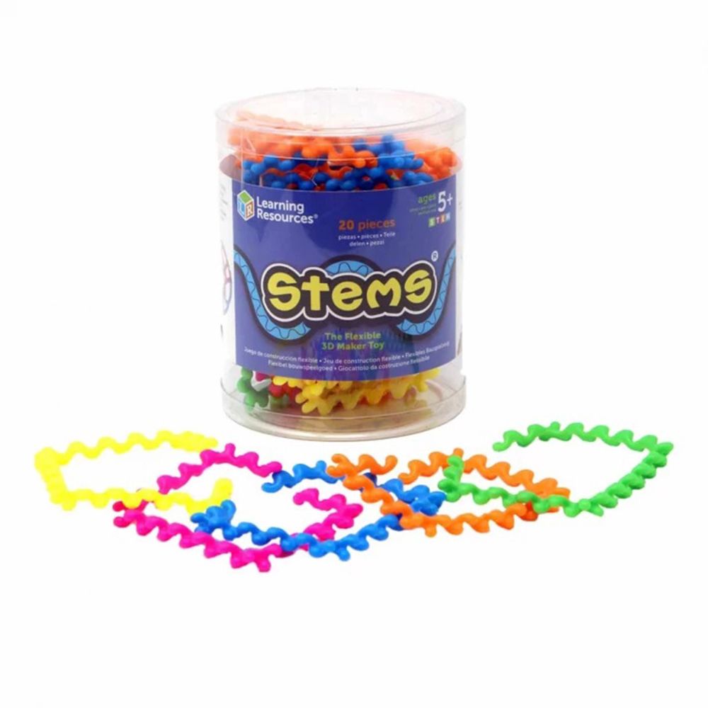 Learning Resources, 3D конструктор с гъвкави пръчици, 20 части