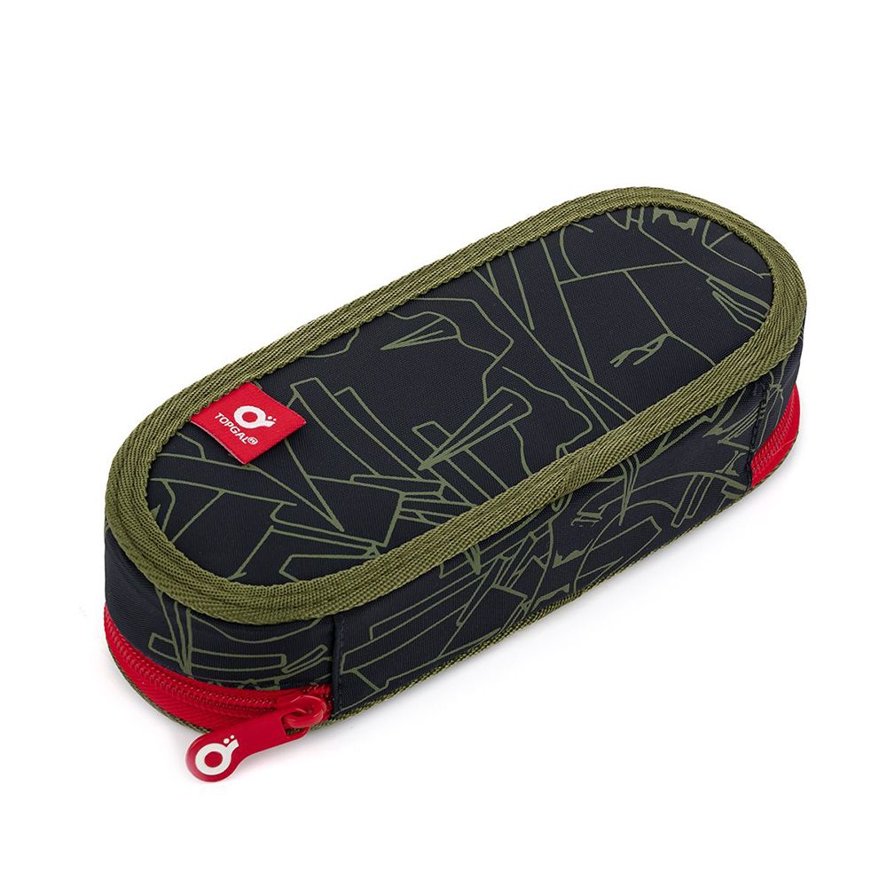 Ученически несесер, объл, Драскано зелен