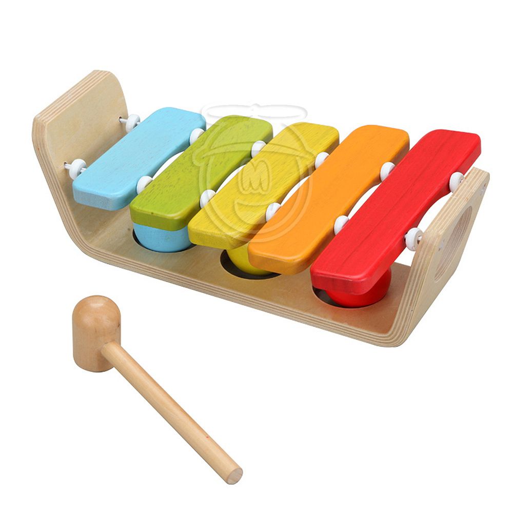 Дървена играчка 2 в 1, Ксилофон с Чукче