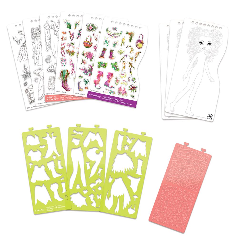 Книжка за рисуване със шаблони и стикери, Мода с Хазелия