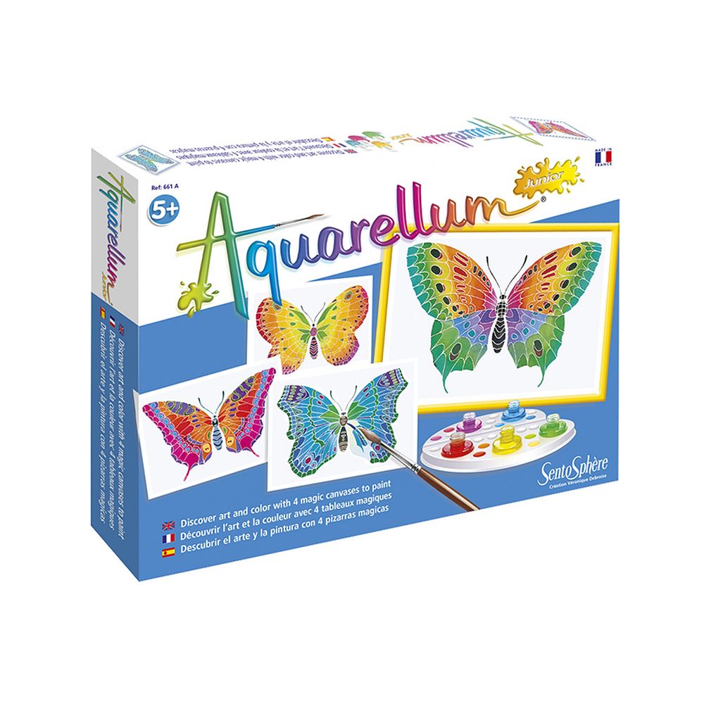 Aquarellum Junior, Комплект за рисуване с акварелни бои, Пеперуди