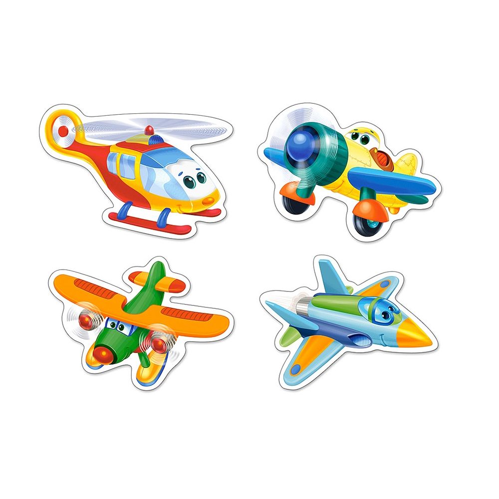 Забавни самолетчета, пъзел с 3, 4, 6 и 9 елемента