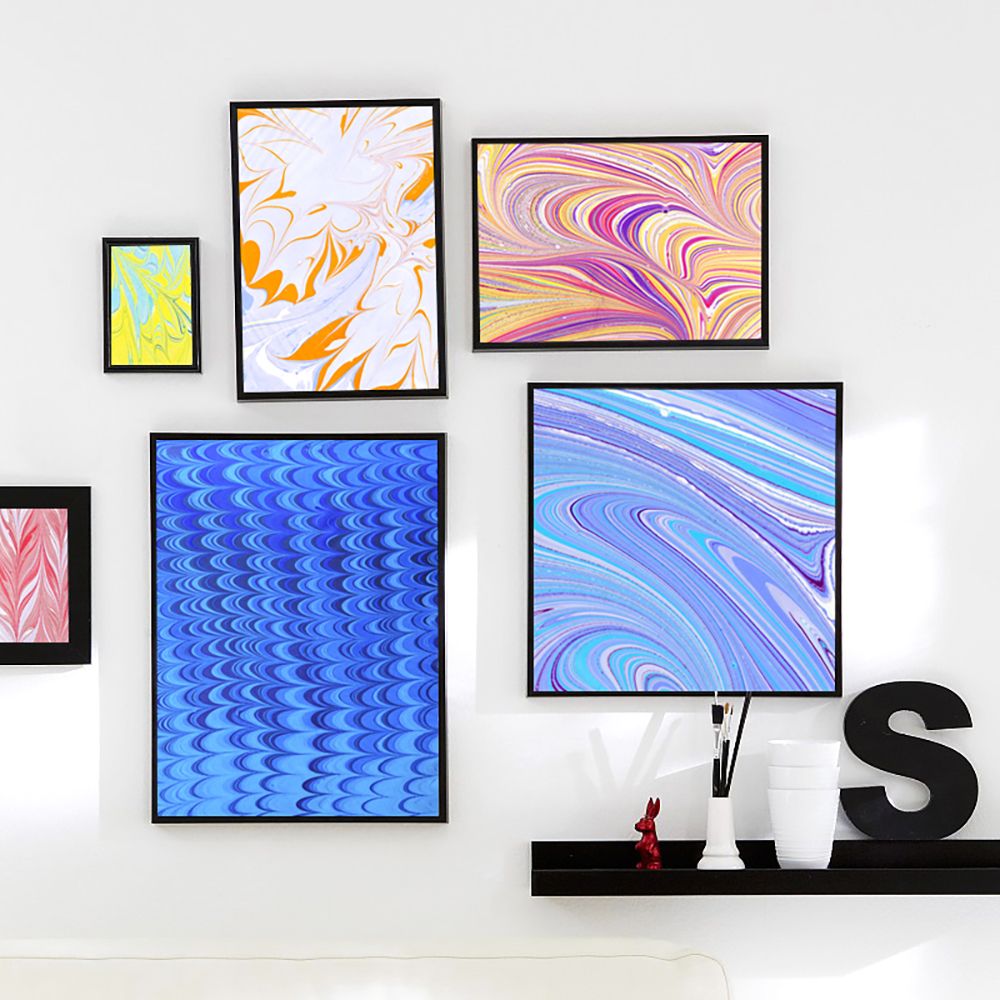 Комплект за рисуване, Мраморни картини, с 6 боички