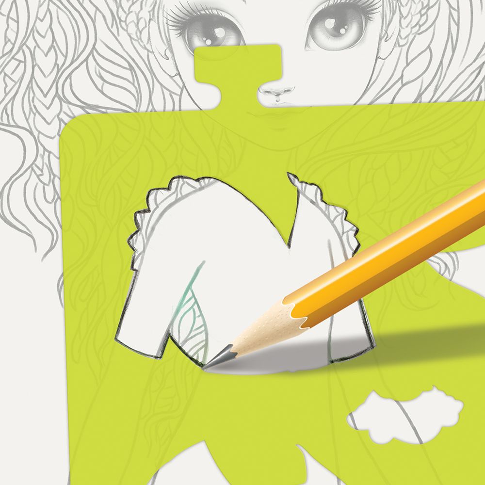 Книжка за рисуване със шаблони и стикери, Мода с Хазелия