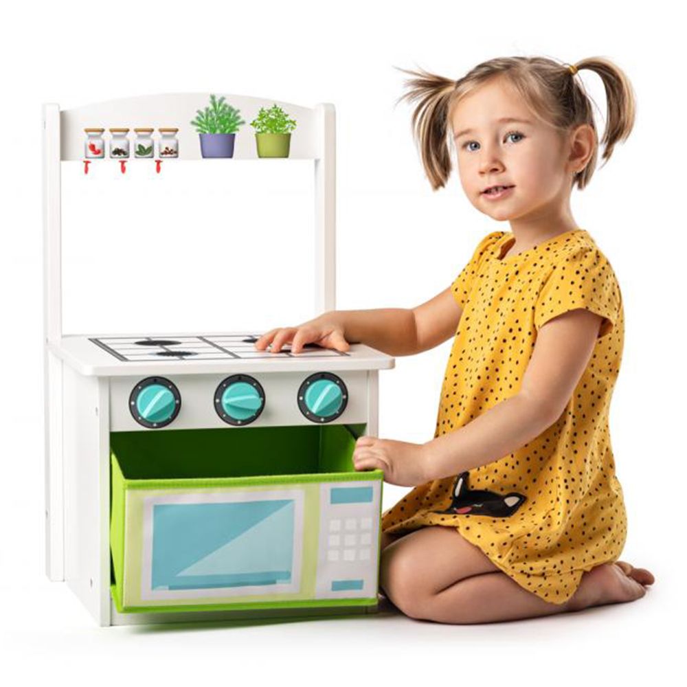 Дървена кухня и столче, 2 в 1