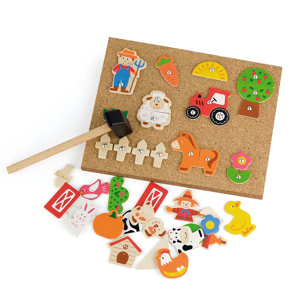 Viga toys, Дъска с чукче и пирони, Ферма