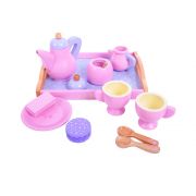 Дървен сервиз за чай със закуска