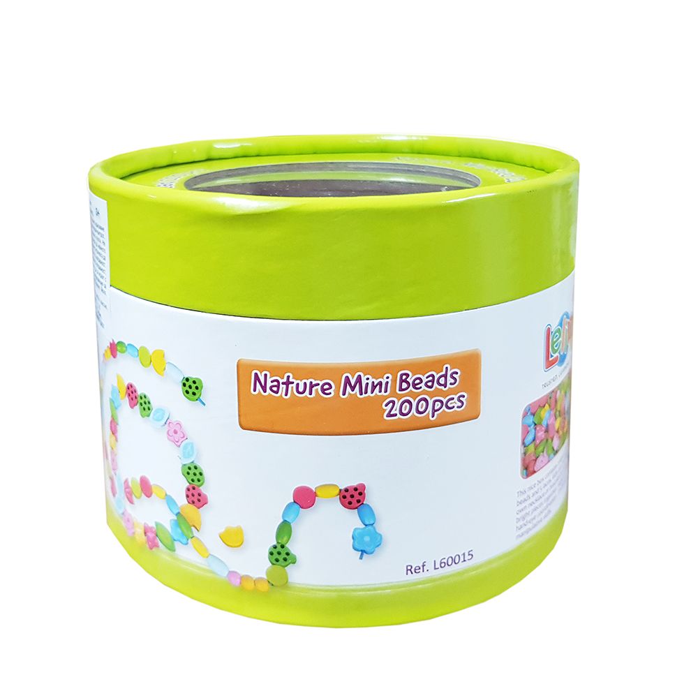 Комплект дървени мъниста за нанизване, 200 броя