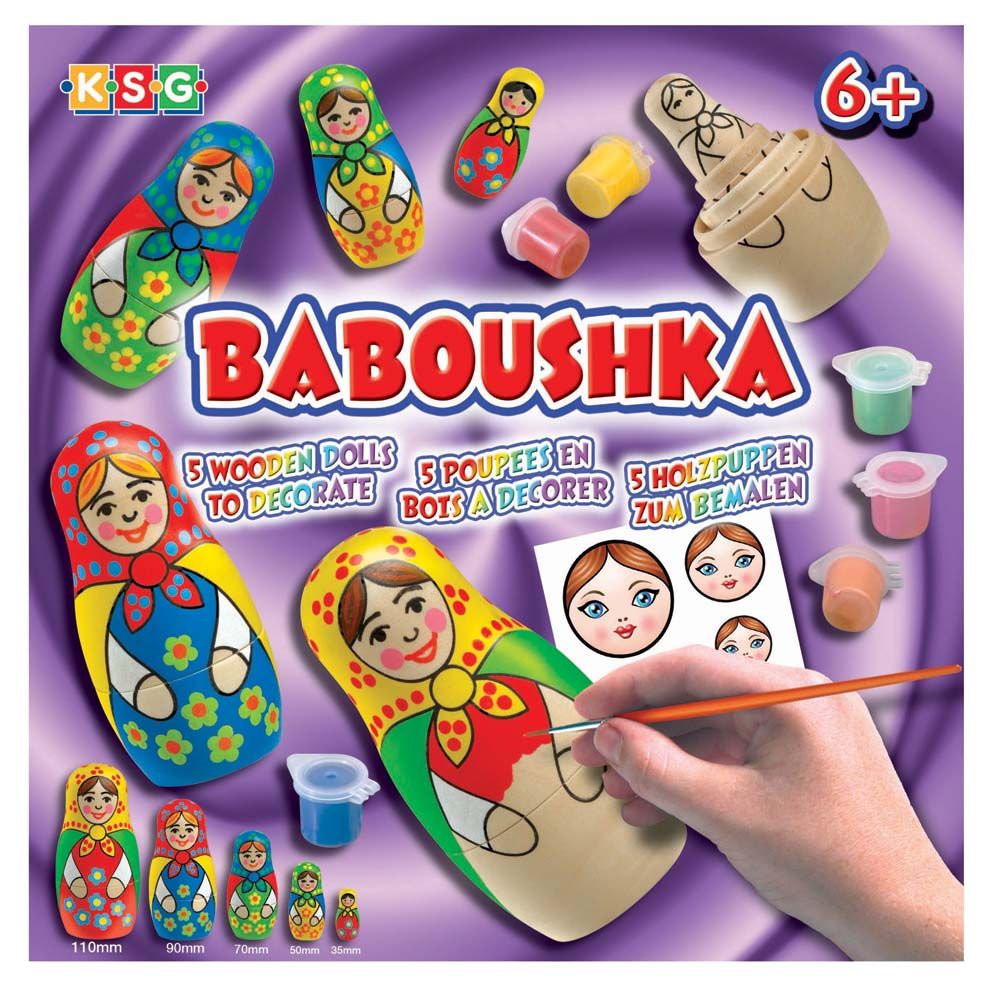 KSG crafts, Дървени матрьошки, комплект за оцветяване
