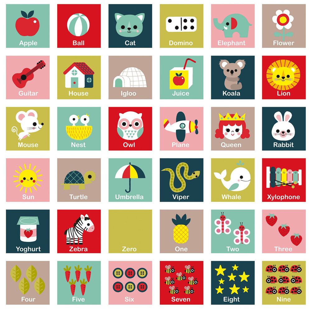 Дървено сметало с думи, цифри и букви от английската азбука