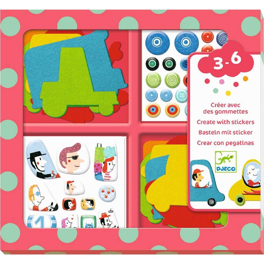 Djeco, Комплект стикери, Направи сам автомобили