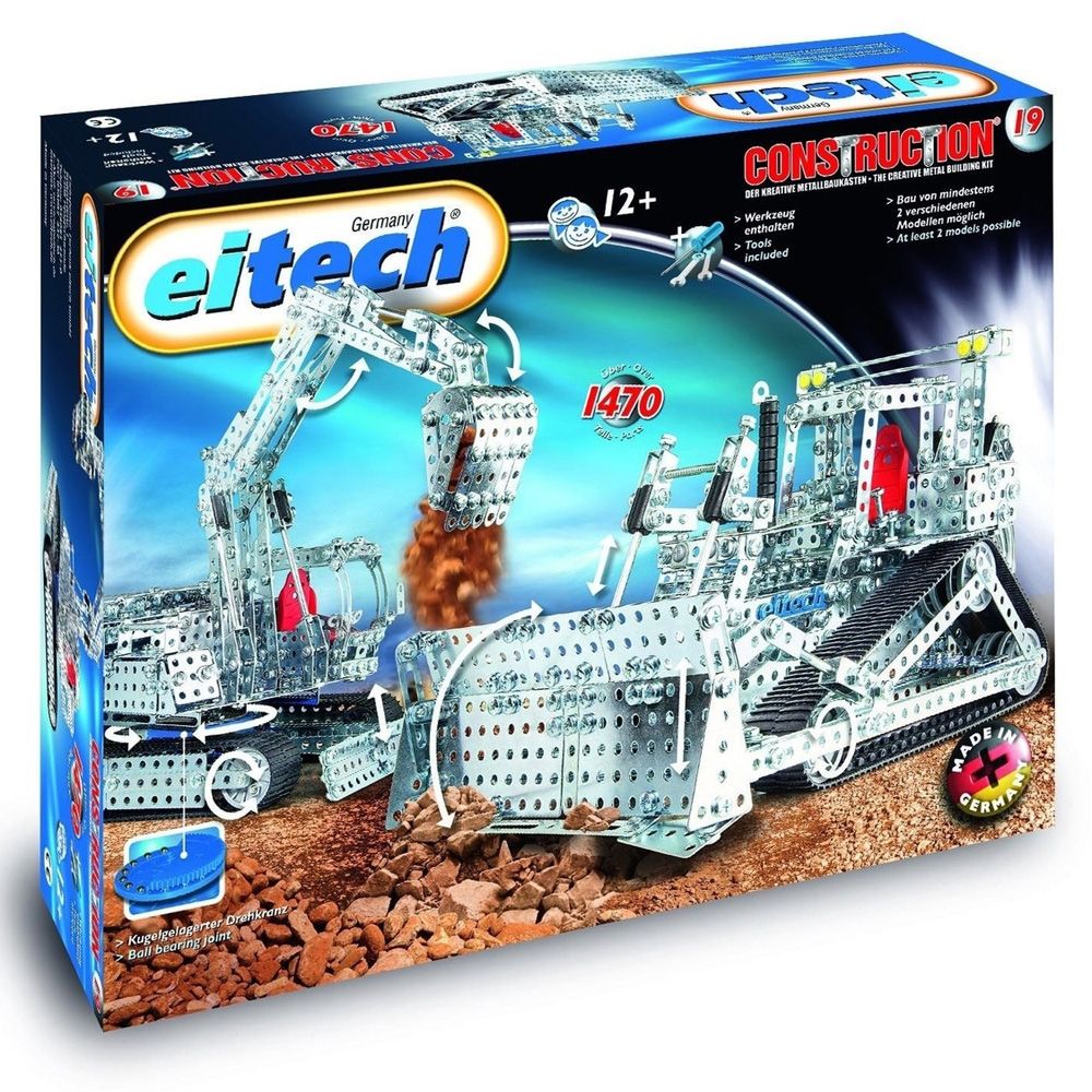 Eitech, Метален конструктор МЕГА, Булдозер/ Багер, 1470 части, по поръчка