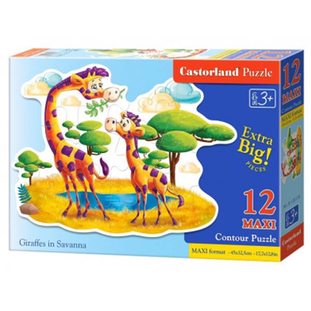 MAXI, Жирафи в Савана, пъзел 12 части, Castorland