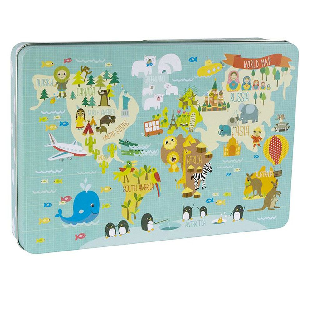 Apli kids, Детски образователен пъзел, Картата на света, 24 елемента