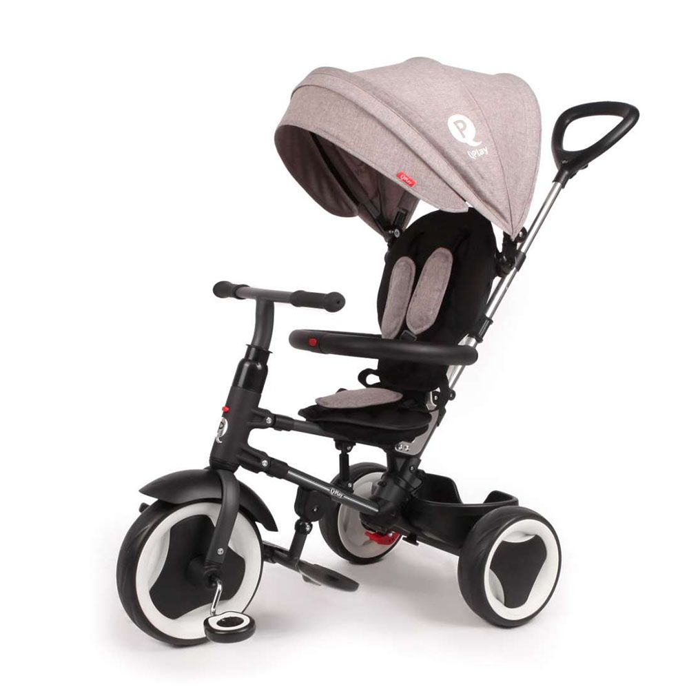 QPlay, Триколка Rito Deluxe, 3 в 1, сива
