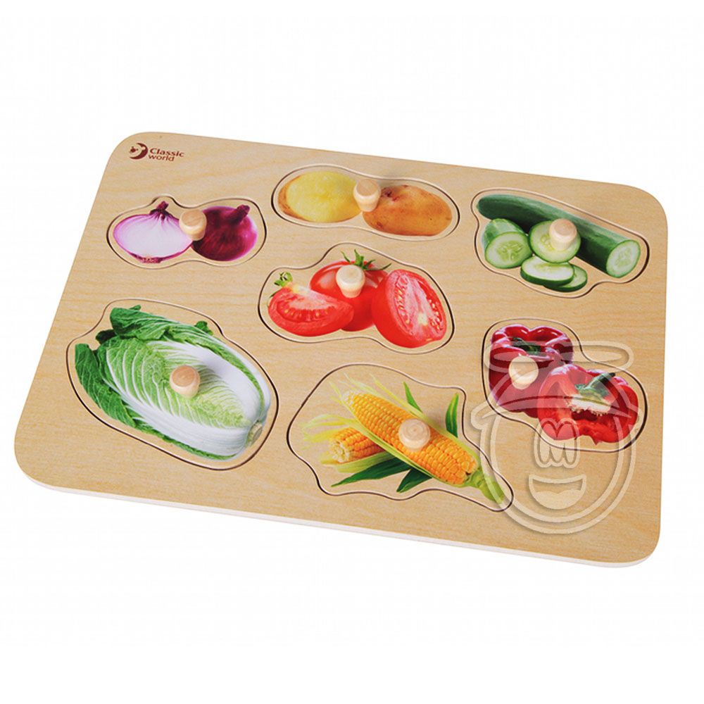 Classic world, Дървен пъзел с дръжки, Зеленчуци