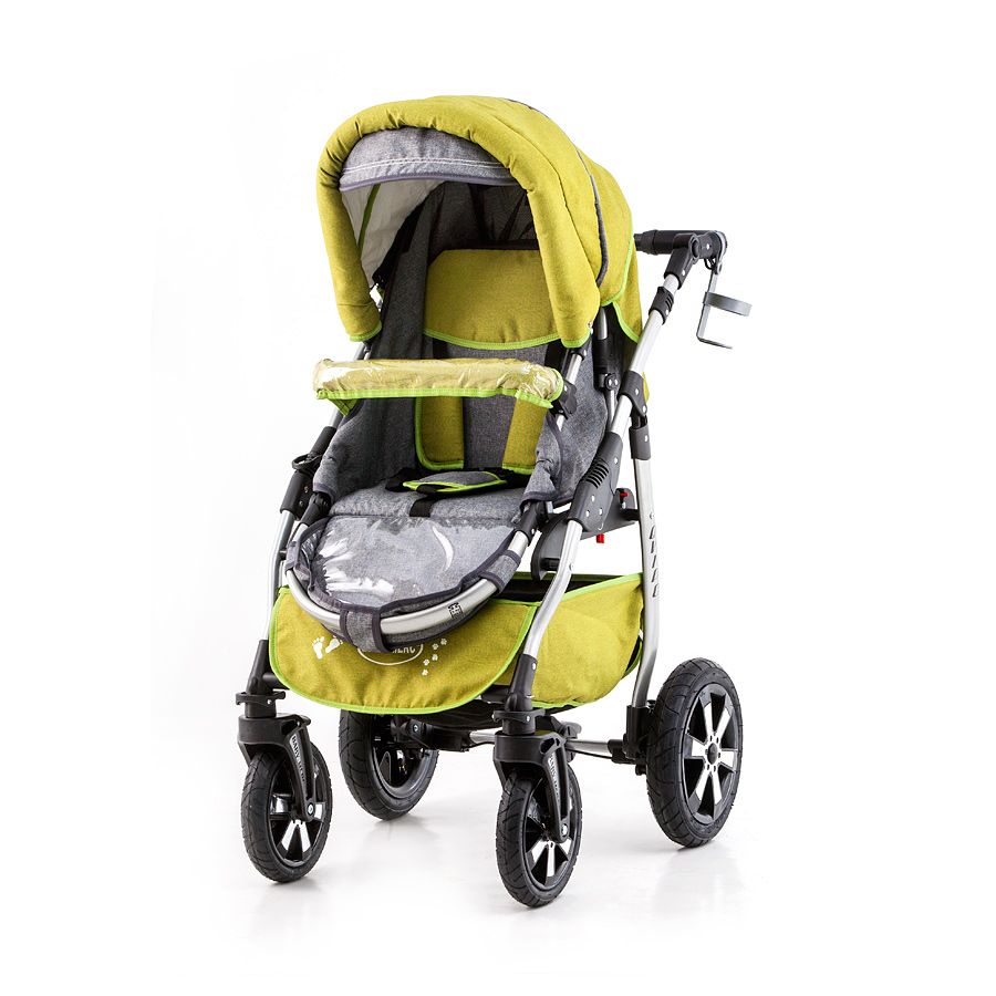 Количка и кош 2 в 1, QVIPO, зелена