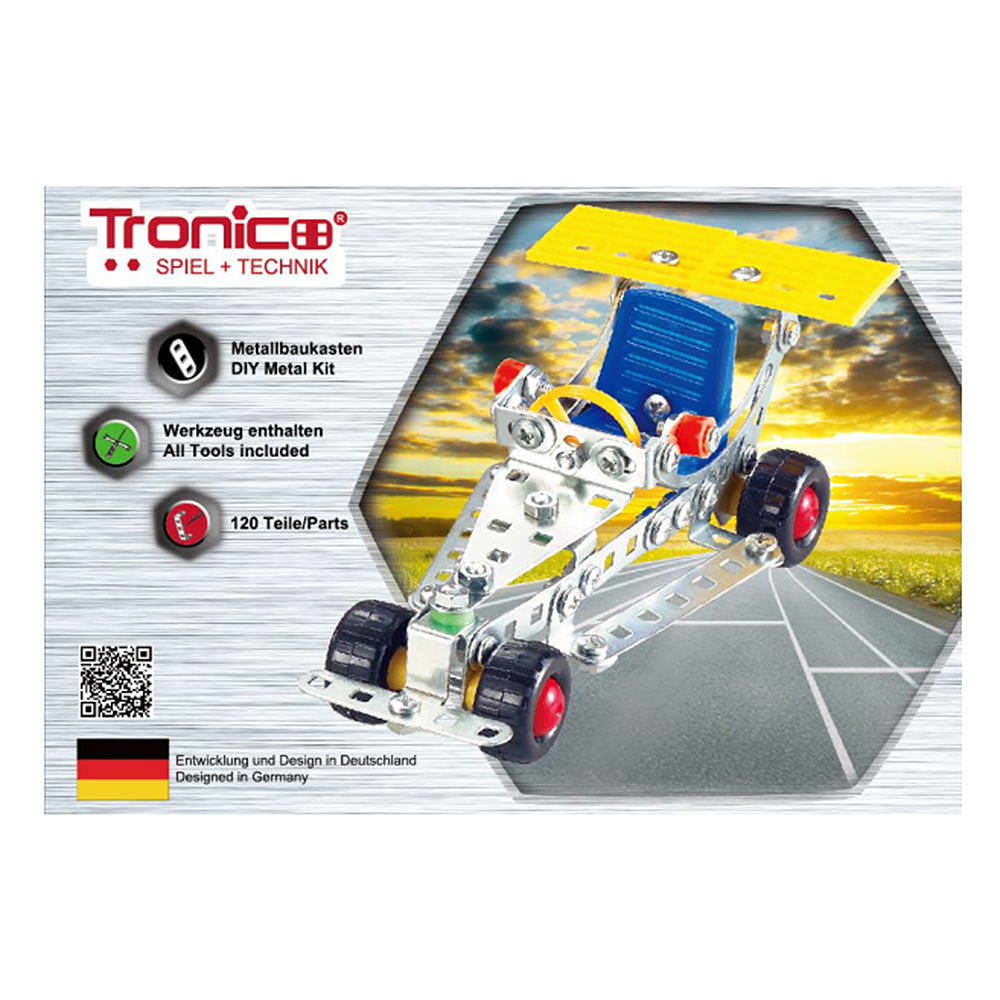 Silver Serie, Метален конструктор, Състезателна кола, 120 части, Tronico