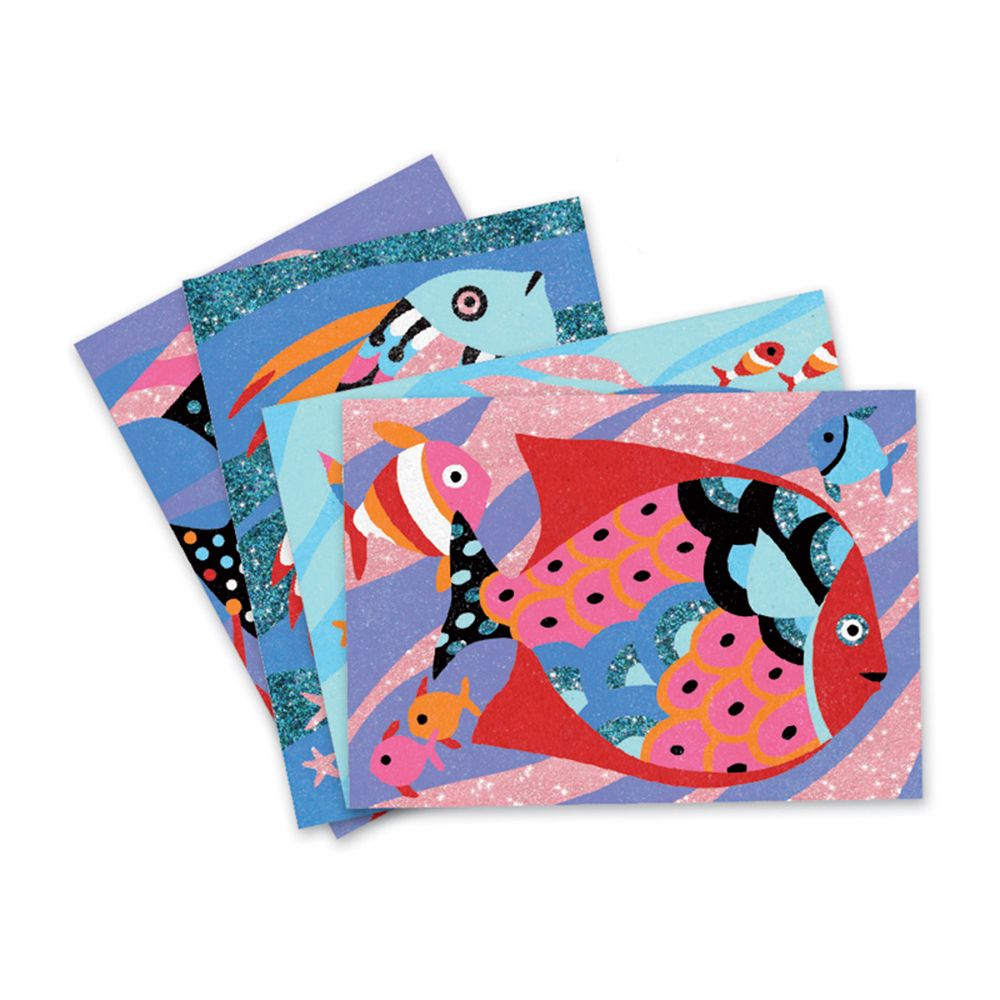 Творчески комплект за рисуване с цветен пясък, Риби