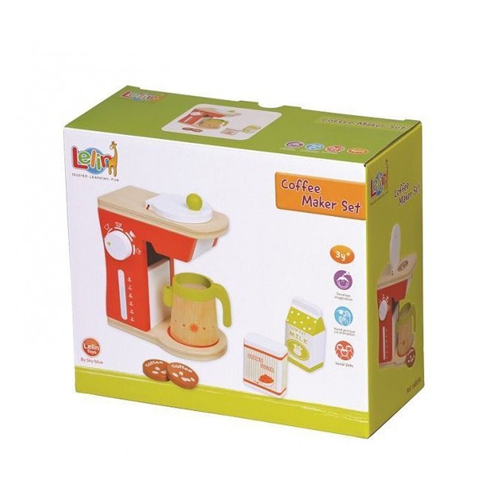 Дървена детска кафе машина с аксесоари