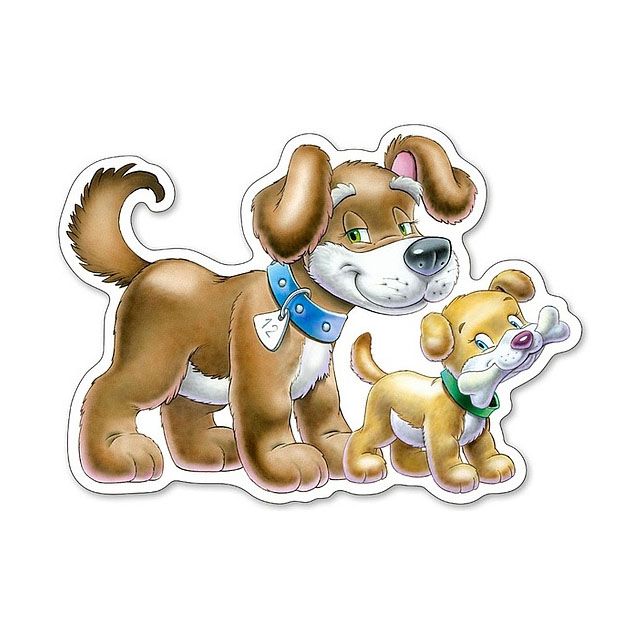 Животните и техните малки, пъзел с 4, 5, 6 и 7 части