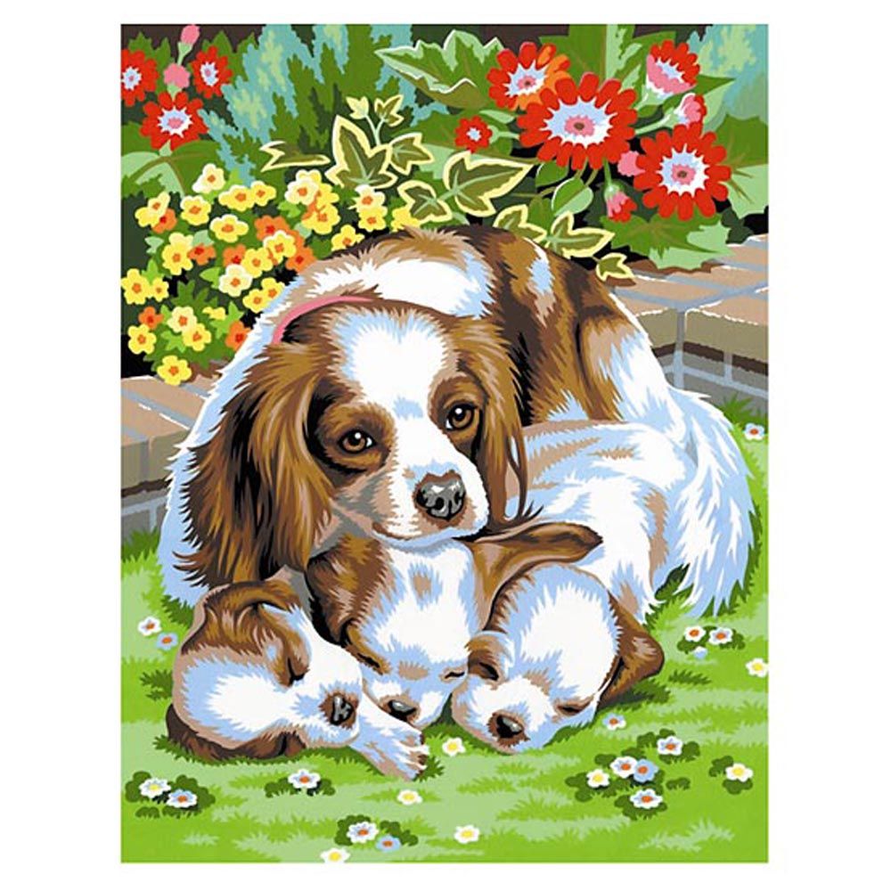 Рисуване по номера, две картини, Кучета