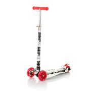 Тротинетка със светещи колела, Бяла, сгъваема