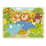 Дървен пъзел с различни форми, Животните от Африка