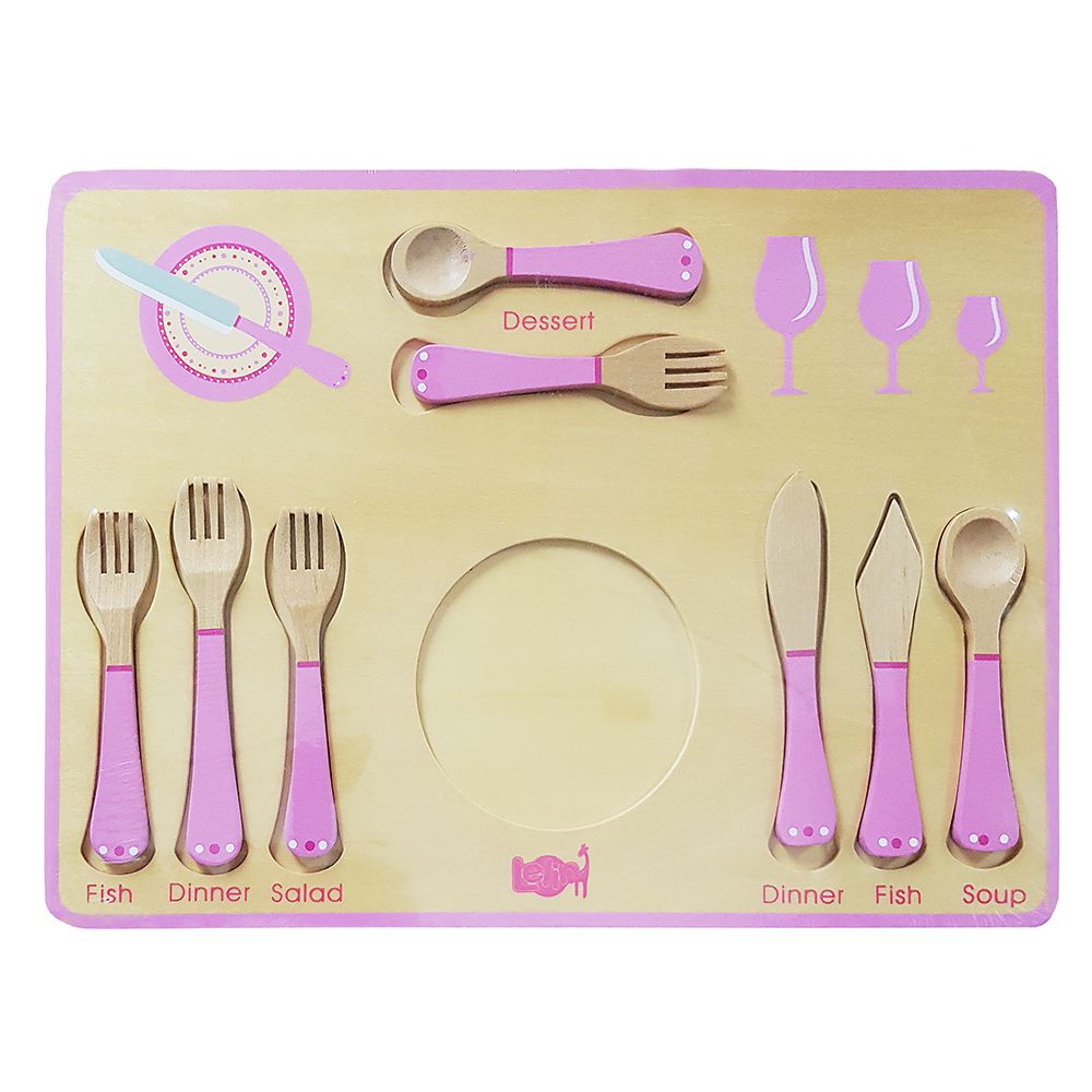 Lelin Toys, Дървен комплект за сервиране и хранене