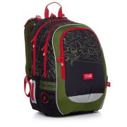 Анатомична ученическа раница, Драскано зелена