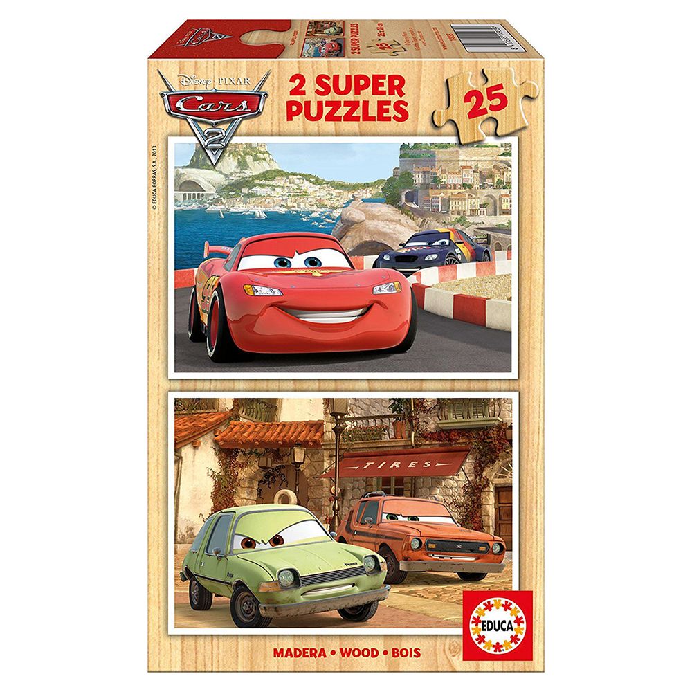 Educa, Маккуин и приятели, 2 дървени пъзела х 25 части