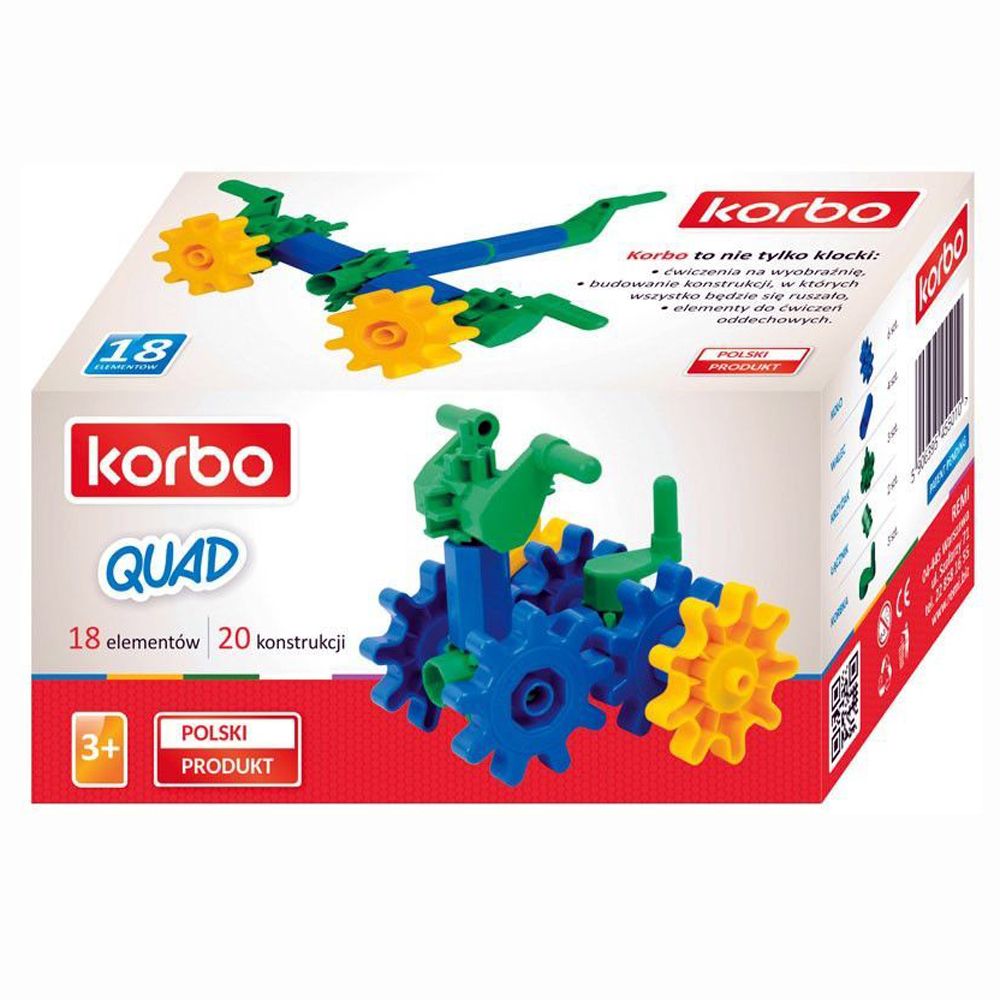 Пластмасов конструктор Колело, със зъбни колела, 18 части