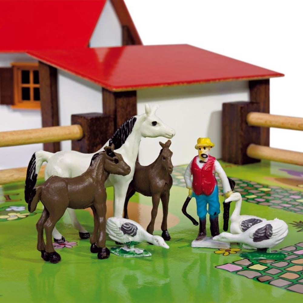 Дървена ферма с животни, 21 части