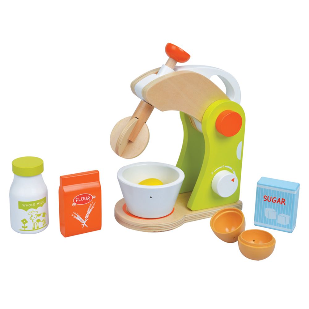Lelin Toys, Детски дървен миксер с продукти