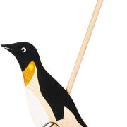 Дървена играчка за бутане, Пингвин