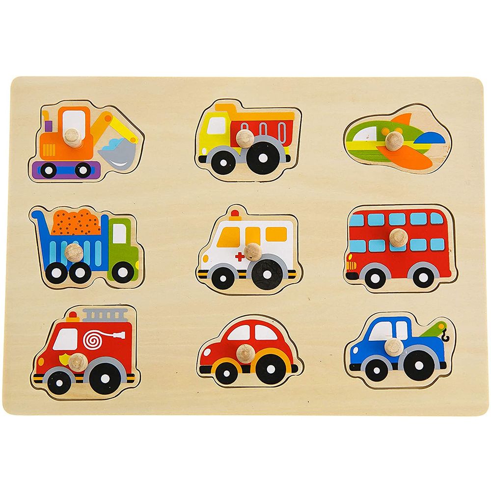 Tooky Toy, Дървен пъзел с дръжки, Превозни средства